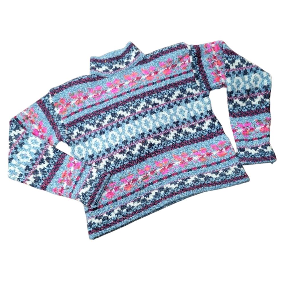 Christopher Sport Traditional Clothier Fair Isle Wool Blend Sweater Sz Large